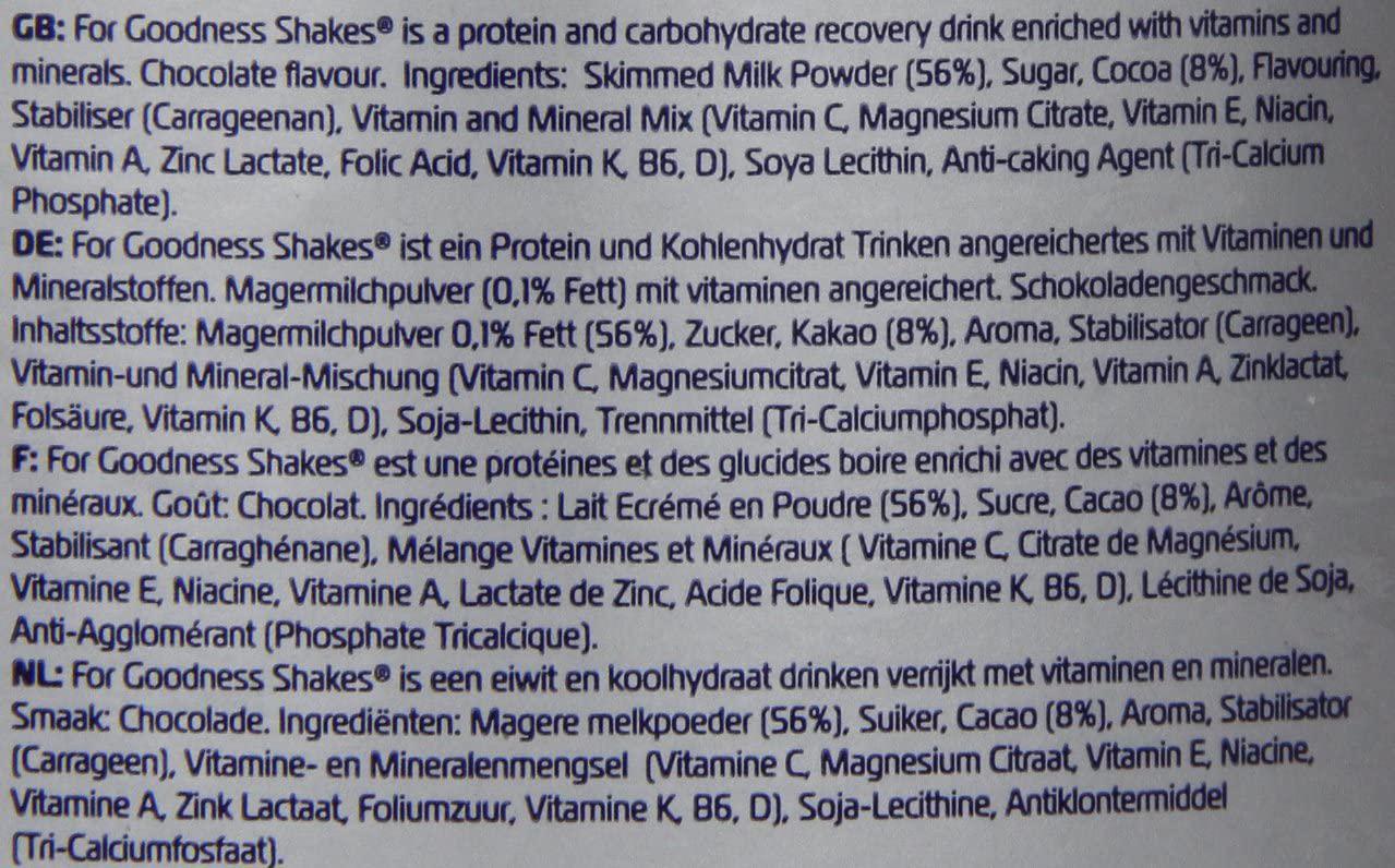 For Goodness Shakes Milk Chocolate Recovery Powder Tub 20 Servings