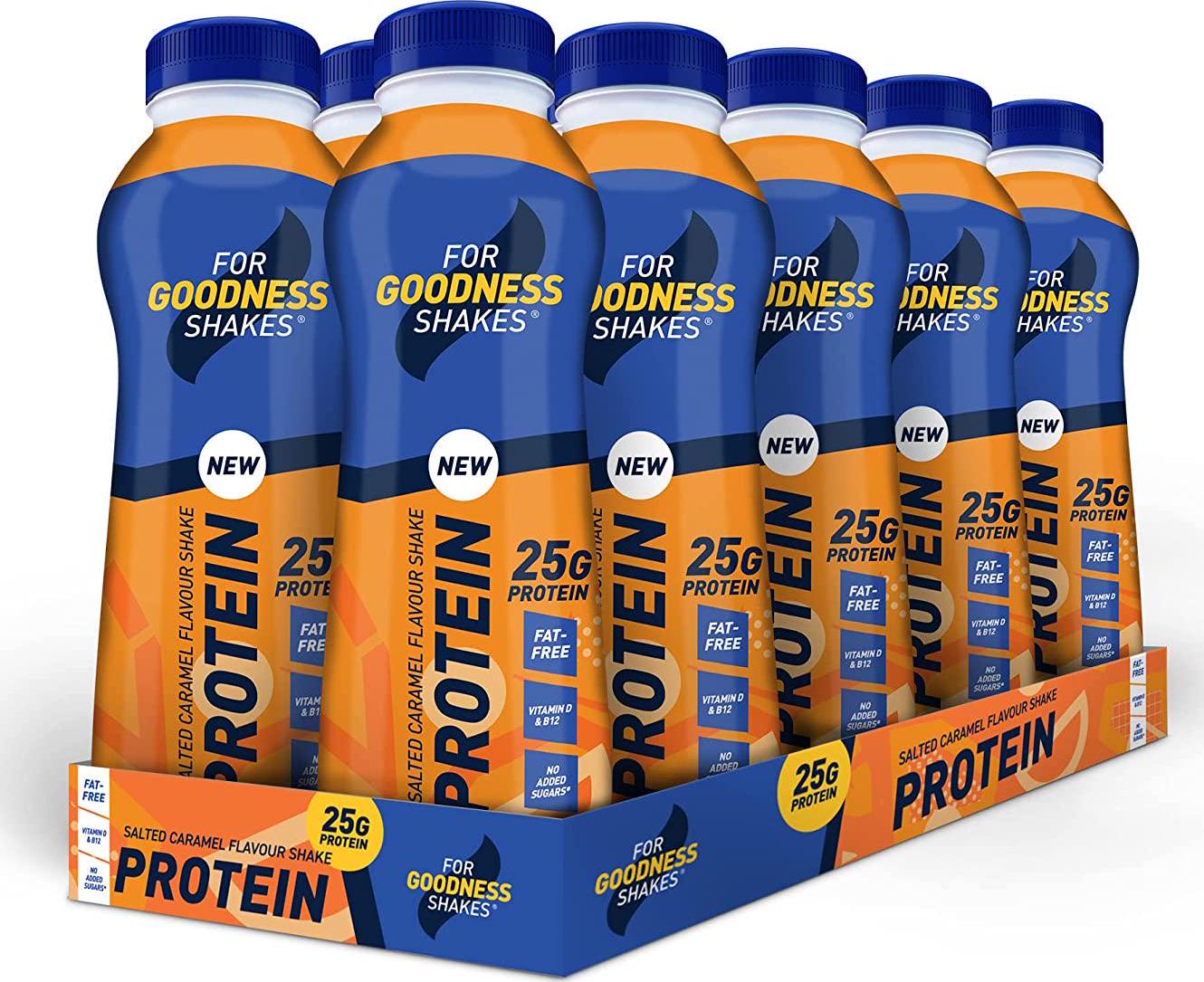 For Goodness Shakes High Protein Salted Caramel Shake, 475ml - Pack of 10