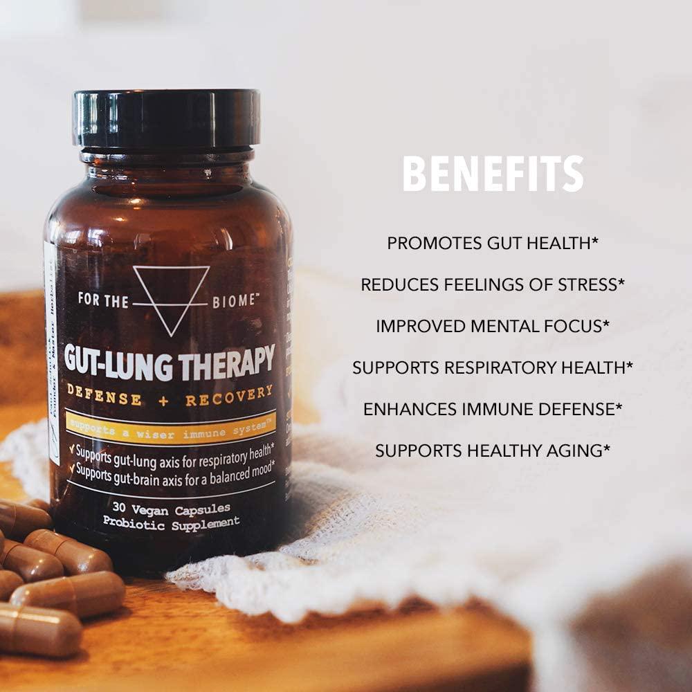 For The Biome Gut-Lung Therapy | Probiotics That Fortify Immunity and Lung Health Through Your Gut | Vegan Formula with 1B CFU Lactobacillus Plantarum DR7 + Broad-Spectrum Fermentate (30)