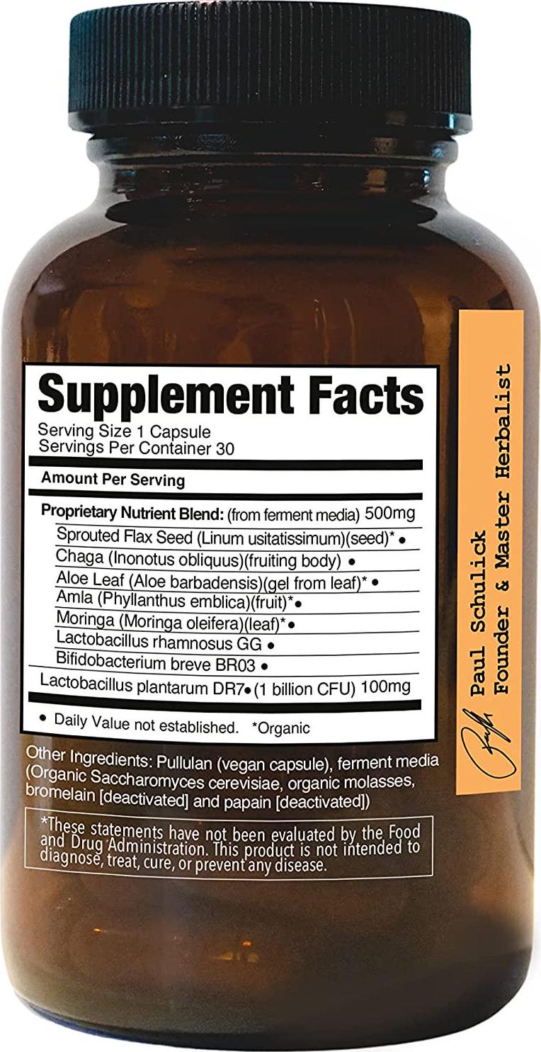 For The Biome Gut-Lung Therapy | Probiotics That Fortify Immunity and Lung Health Through Your Gut | Vegan Formula with 1B CFU Lactobacillus Plantarum DR7 + Broad-Spectrum Fermentate (30)