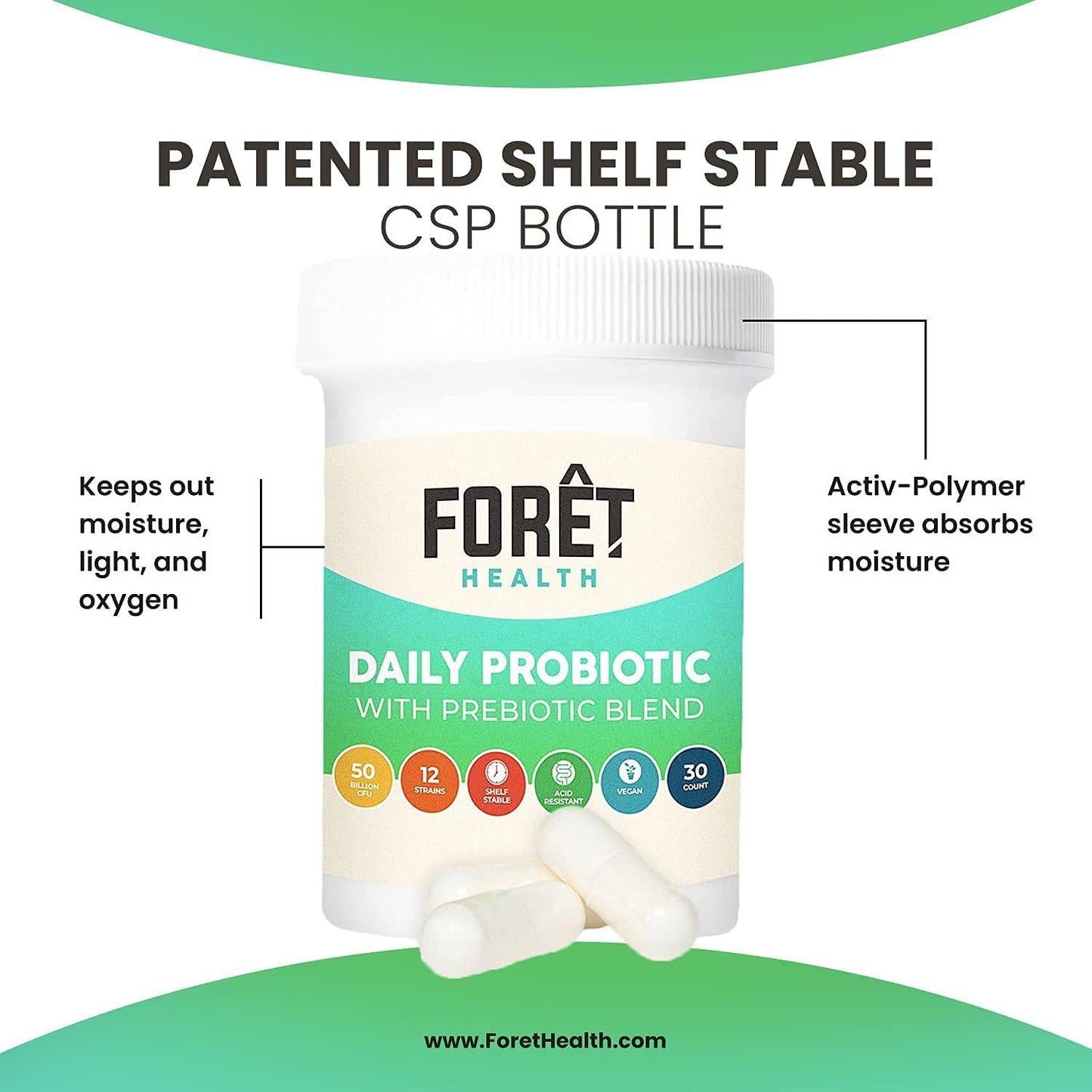 Forêt Health 50 Billion CFU Vegan Probiotics for Women