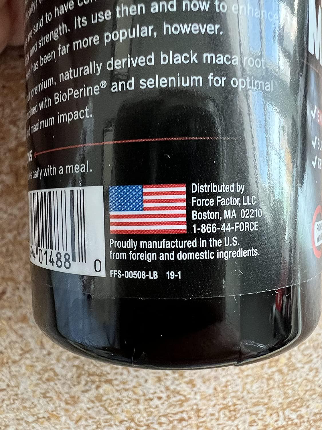 Force Factor Black Maca 60ct 2Pack, 120 Count