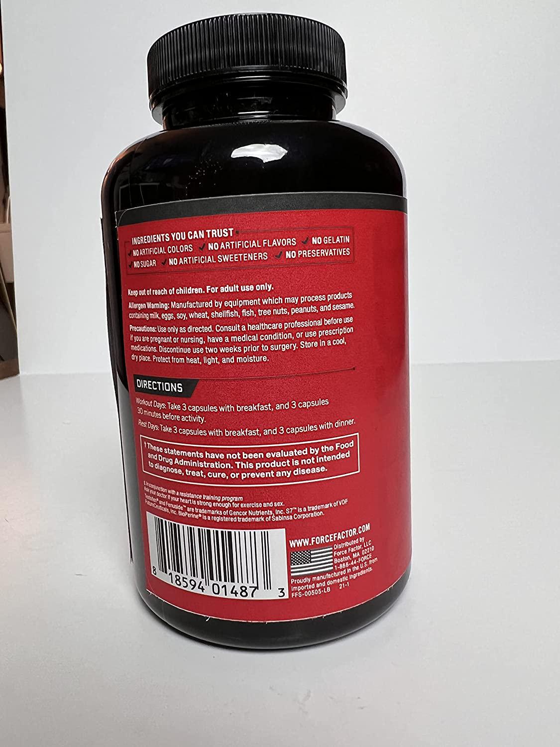 Force Factor Test X180 Alpha Max, Nitric Oxide Booster, Lean Muscle Builder For Men with Testofen, L-Citrulline, Tribulus Terrestris, and Black Maca, 180 Count