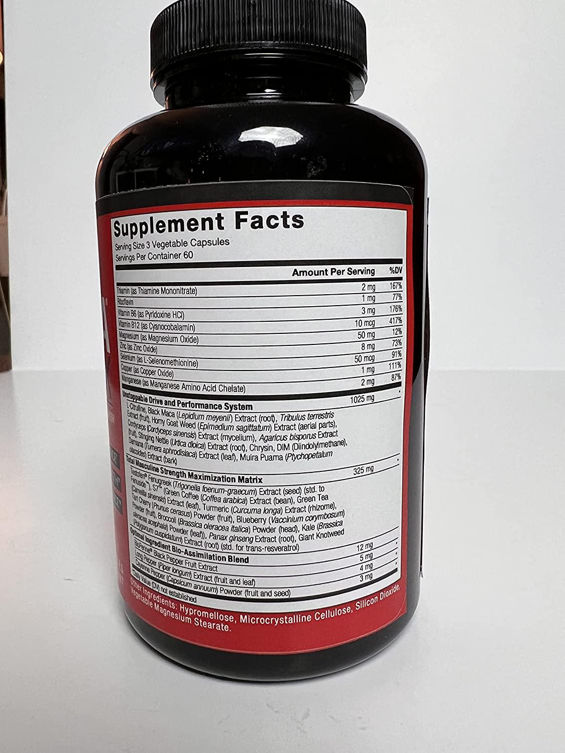 Force Factor Test X180 Alpha Max, Nitric Oxide Booster, Lean Muscle Builder For Men with Testofen, L-Citrulline, Tribulus Terrestris, and Black Maca, 180 Count