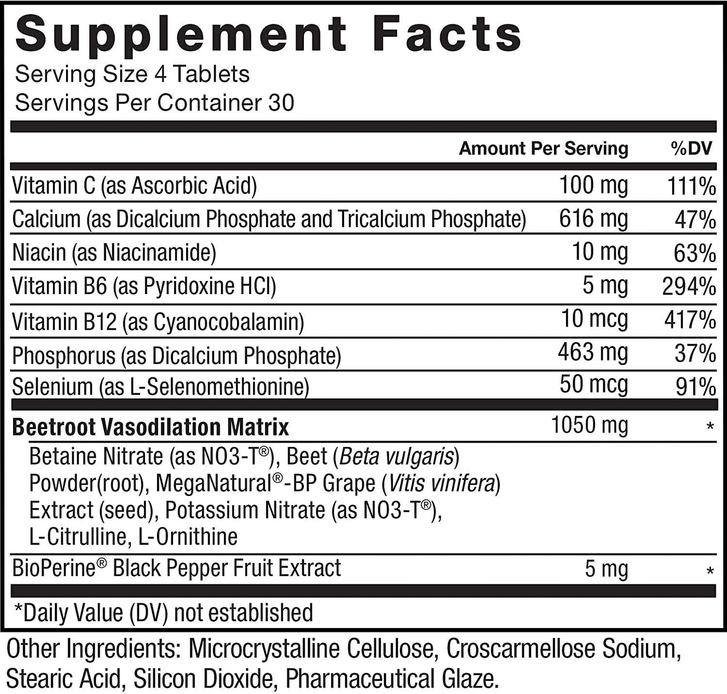 Force Factor Total Beets Blood Pressure Support Supplement with Nitrates and Grapeseed Extract to Boost Nitric Oxide, Circulatory and Cardiovascular Vasodilator Heart Health Vitamins, 120 Count