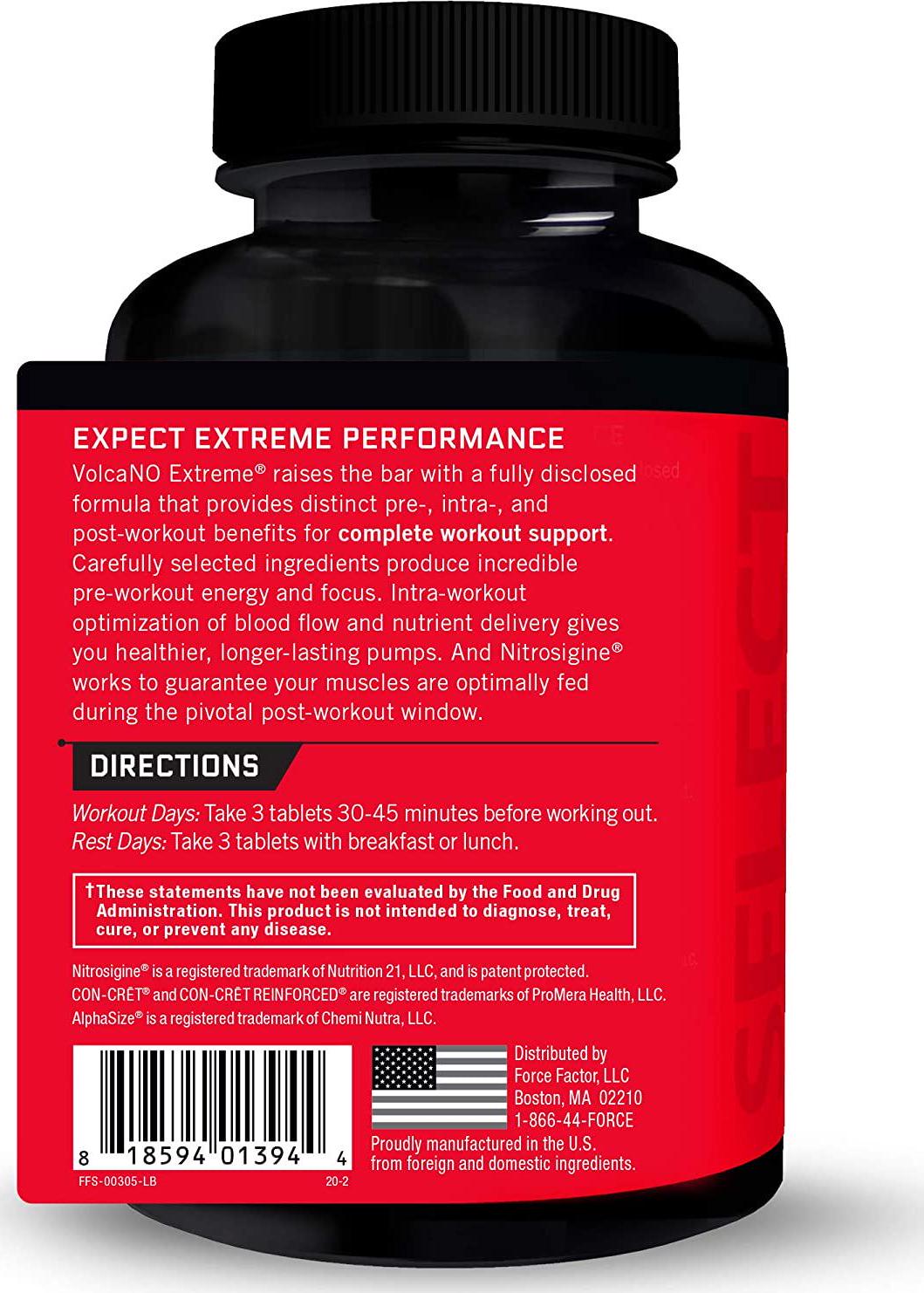 Force Factor Volcano Extreme 90ct 3-Pack, 270 Count