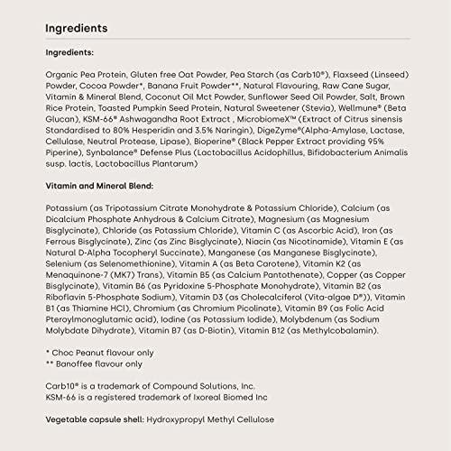 Form Peakblend - Vegan Meal Replacement | High protein and fiber | 26 vitamins and minerals | No artificial flavors, no artificial sweeteners |13 servings - 1.3kg (Chocolate Peanut)