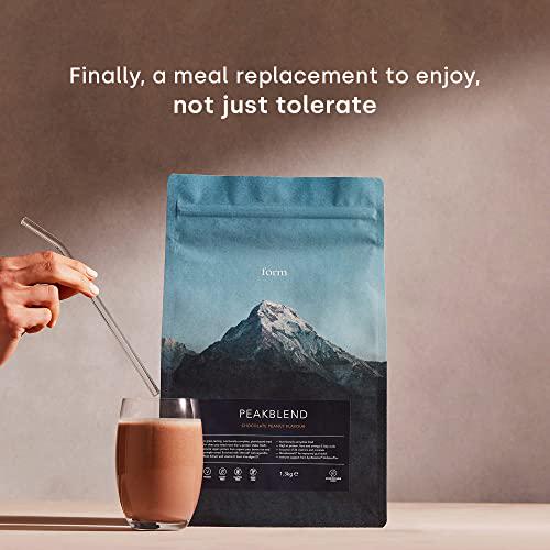 Form Peakblend - Vegan Meal Replacement | High protein and fiber | 26 vitamins and minerals | No artificial flavors, no artificial sweeteners |13 servings - 1.3kg (Chocolate Peanut)