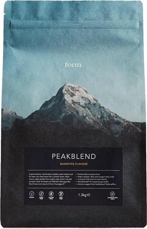 Form Peakblend - Vegan Meal Replacement | High protein and fiber | 26 vitamins and minerals | No artificial flavors, no artificial sweeteners |13 servings - 1.3kg (Chocolate Peanut)