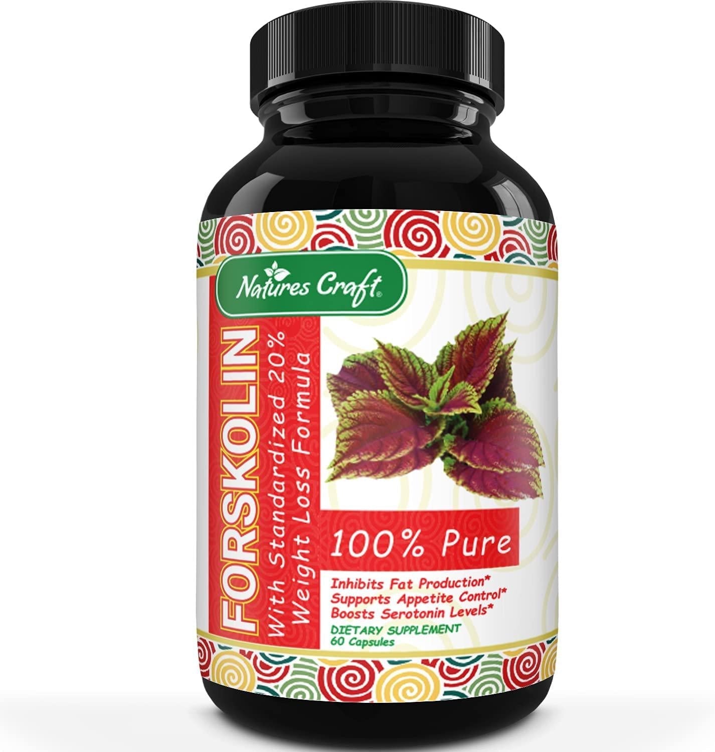 Forskolin Weight Loss Supplement for Men and Women Pure Coleus Forskohlii Extract Diet Pills Fat Burner Capsules Natural Appetite Suppressant Metabolism Booster Extra Strength by Natures Craft