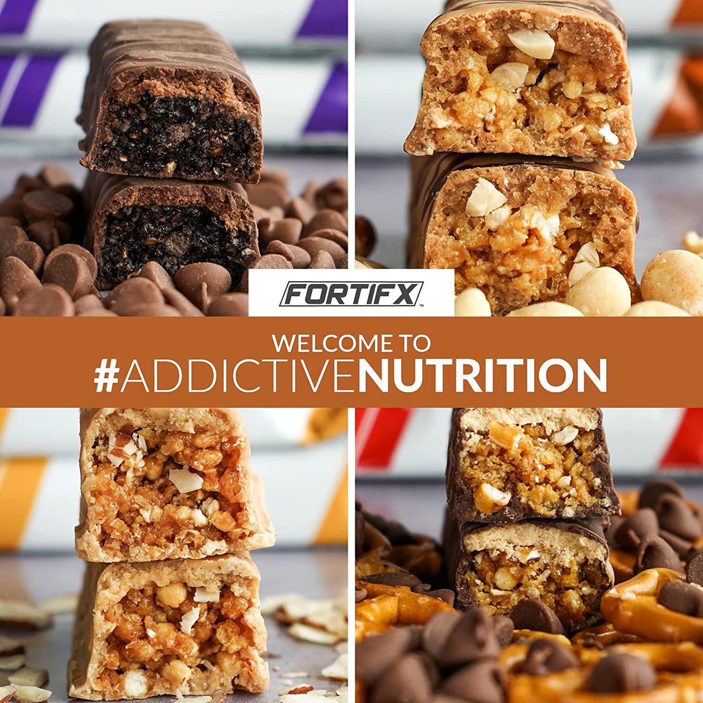 Fortifx Protein Bars - 20g Protein - 3g Sugar - Low Calorie High Protein Bars - Gluten Free Candy Bar - Whey and Granola Protein Snacks - Low Sugar One Meal Replacement Bar - 4-Bar Variety Sampler Pack