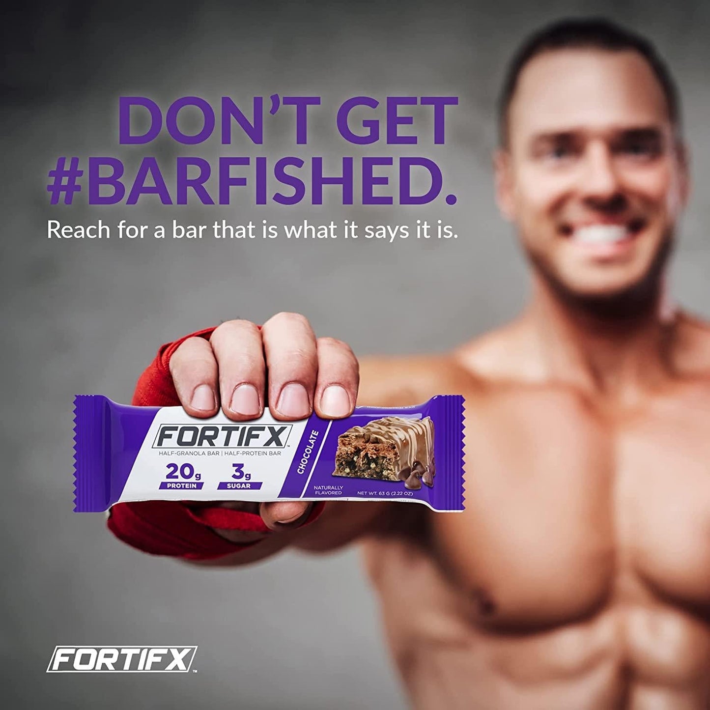 Fortifx Protein Bars - 20g Protein - 3g Sugar - Low Calorie High Protein Bars - Gluten Free Candy Bar - Whey and Granola Protein Snacks - Low Sugar One Meal Replacement Bar (Chocolate)