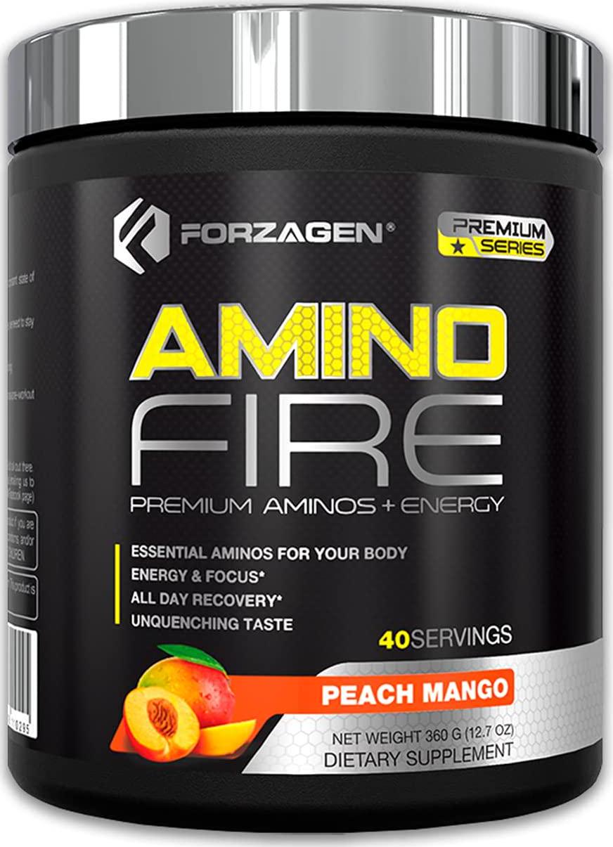 Forzagen Amino Energy + BCAA Amino Acids - Energy | Focus | Endurance | Reaction | 40 Servings of Amazing Flavors | Amino Fire (Peach Mango)