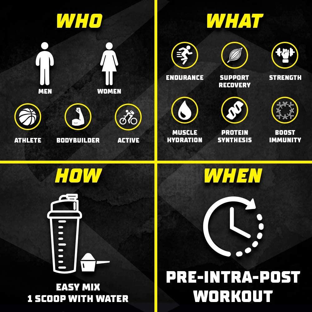 Forzagen BCAA Powder with Glutamine 30 Servings, Branched Chain Amino Acid Powder, Recovery Post Workout, Build, Hydration Available 4 Flavors (Pineapple)