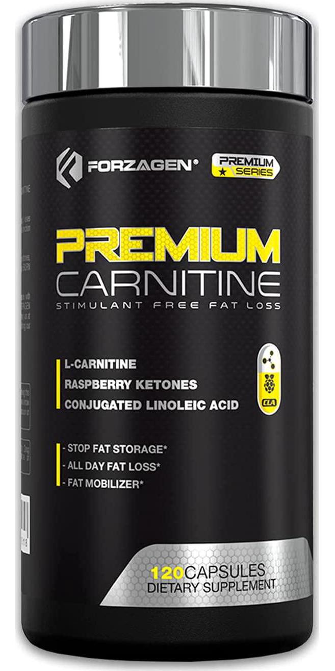 Forzagen L Carnitine Capsules 120 caps - with CLA and Natural Raspberry Ketones. Premiun Quality Carnitine Natural Fat Burner for Women and Men - All Day Fat Loss - Keto Friendly.