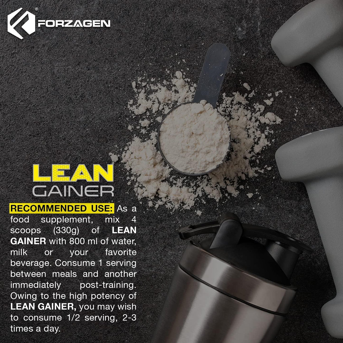 Forzagen Lean Gainer Premium Mass Builder 12 and 8 Lbs, 2 Flavor Available, Natural Carb Source, Oats, Sweet Potatoes, Yams (Creamy Vanilla, 8 LBS)