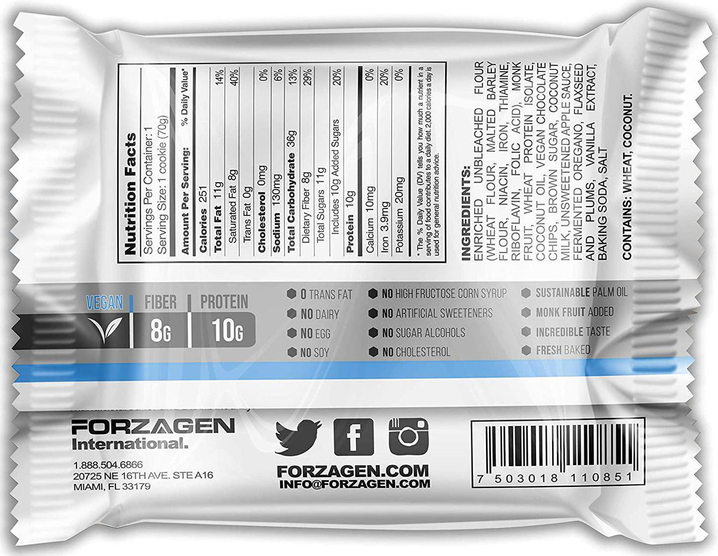 Forzagen Vegan Protein Cookies - 12 Cookies |10G Protein | No Artificial Sweeteners | Vegan Snacks Fresh Baked | Chocolate chip Cookies high Protein Snacks