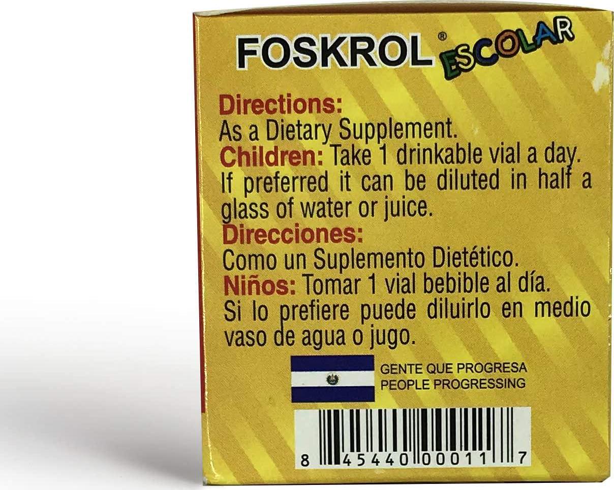 Foskrol Escolar Dietary Supplement Vitamin Boost Appetite Supplements Kids Dietary Supplement Natural Appetite Stimulant for Kids and Toddlers 10 vials per Pack Vitamins for Kids
