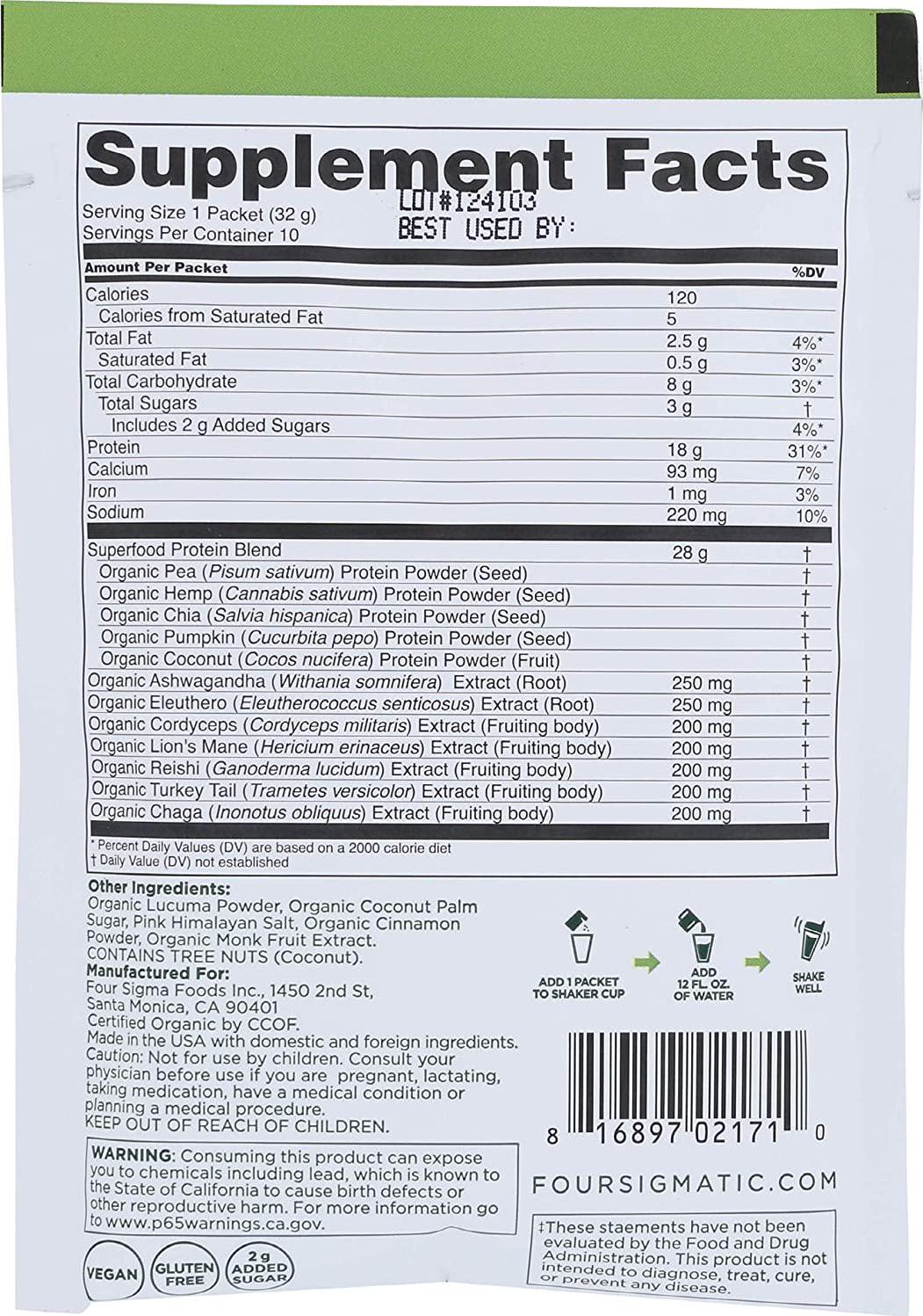 Four Sigmatic, Superfood Protein Single, 1.13 Ounce