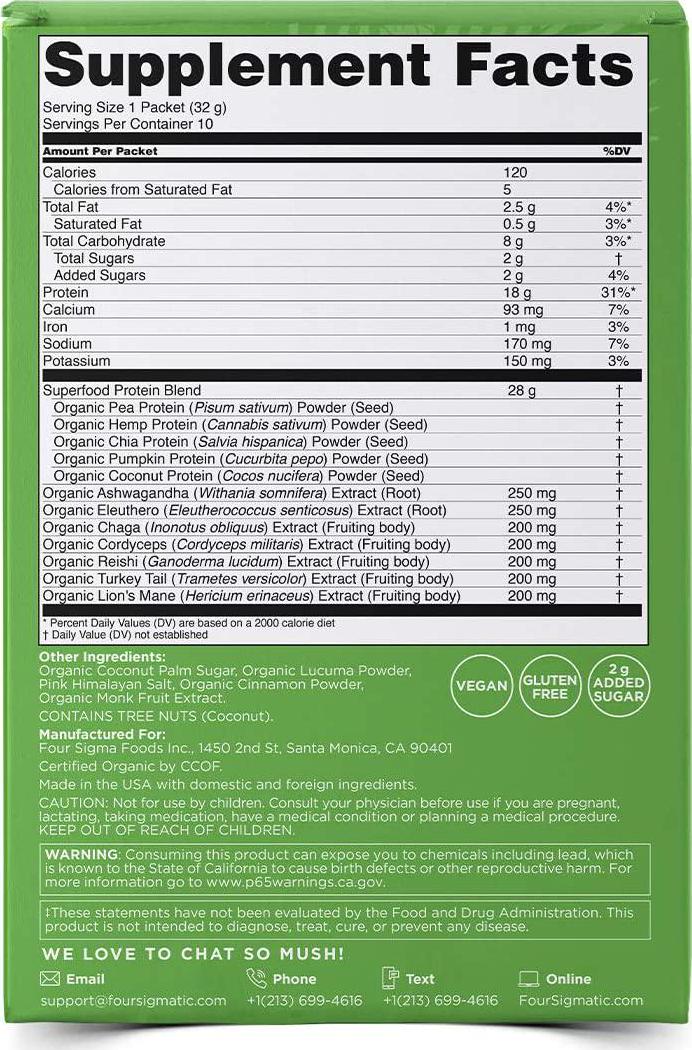 Four Sigmatic, Superfood Protein Single, 1.13 Ounce