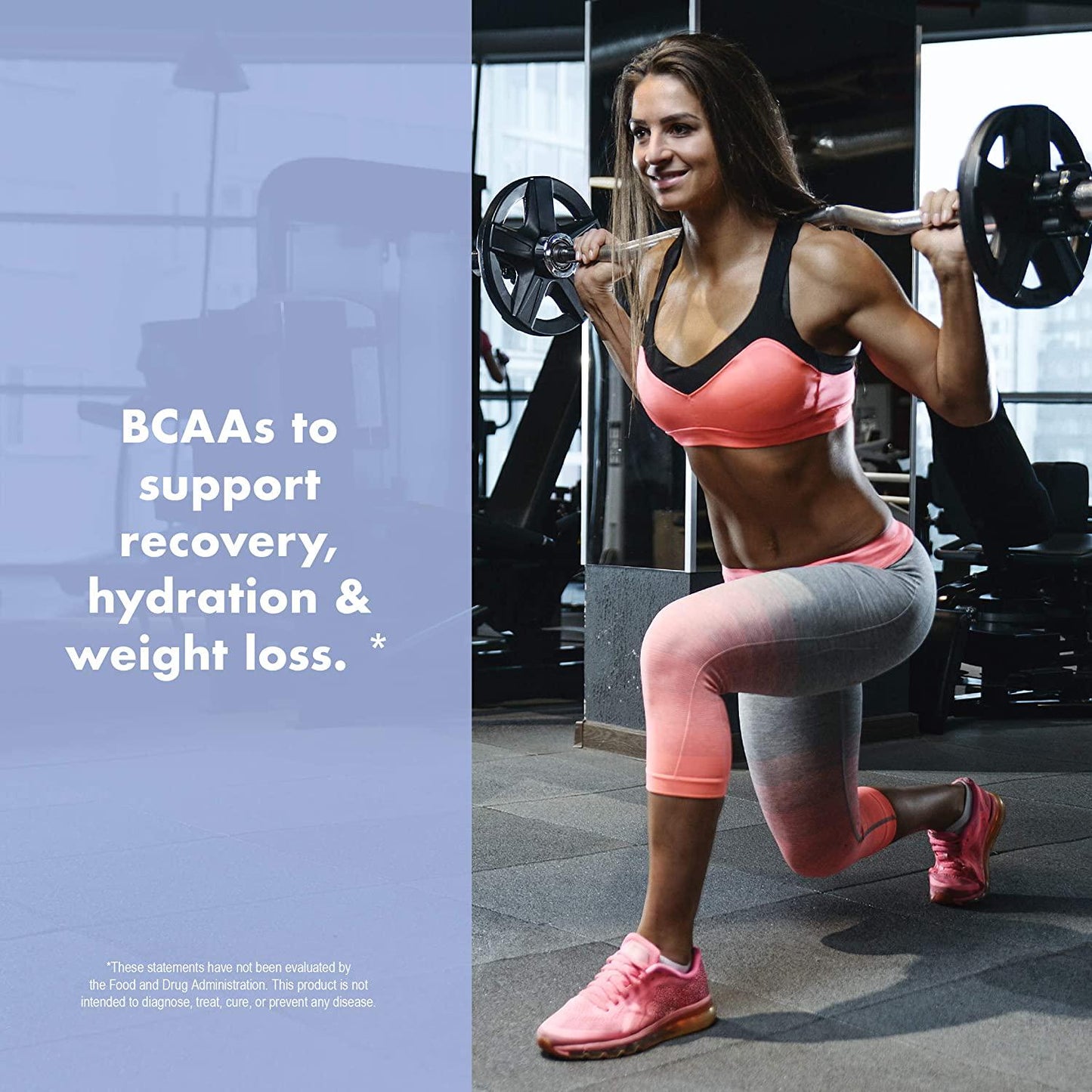 FoxyFit BCAA for Her, Branched Chain Amino Acids for Women to Boost Hydration and Reduce Soreness, Blue Raspberry (BCAA Powder - 20 Servings)