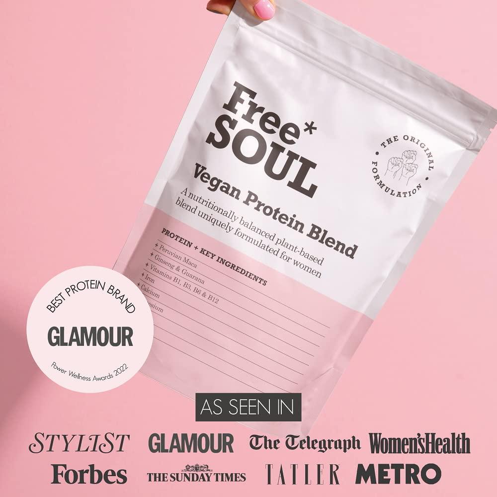 Free Soul Vegan Protein Powder for Women | 20 Servings | 20g Protein | Added Superfoods and Vitamins | Gluten and Soy Free Plant Based Nutrition Protein Shake | Pea and Hemp Isolate Protein (Vanilla)