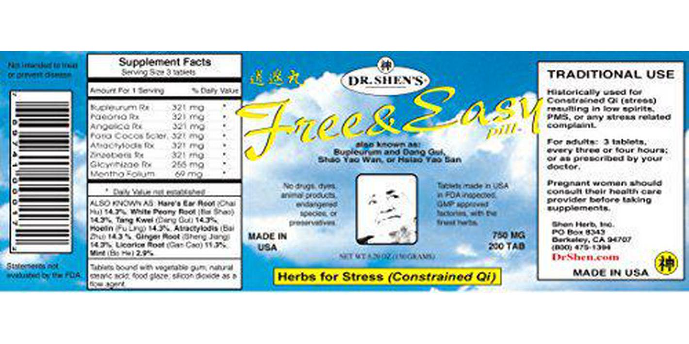 Free and Easy - Tension, Stress, PMS, 200 tab