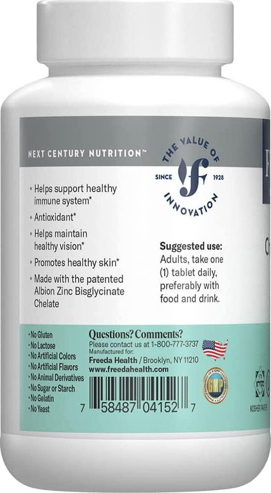 Freeda Chelated Zinc 30 Mg - 250 Tablets