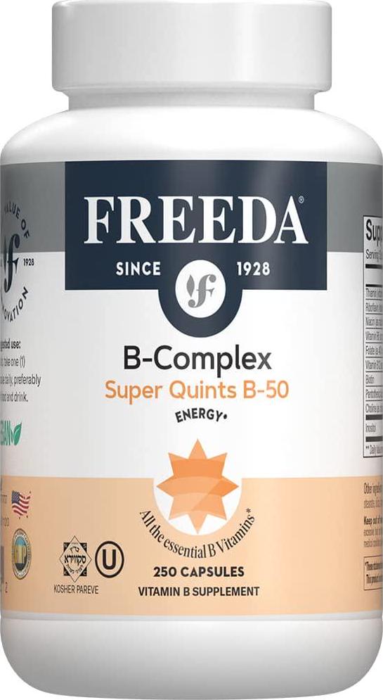 Freeda Kosher B Complex Super Quints-50 mg. 250 Veg Caps
