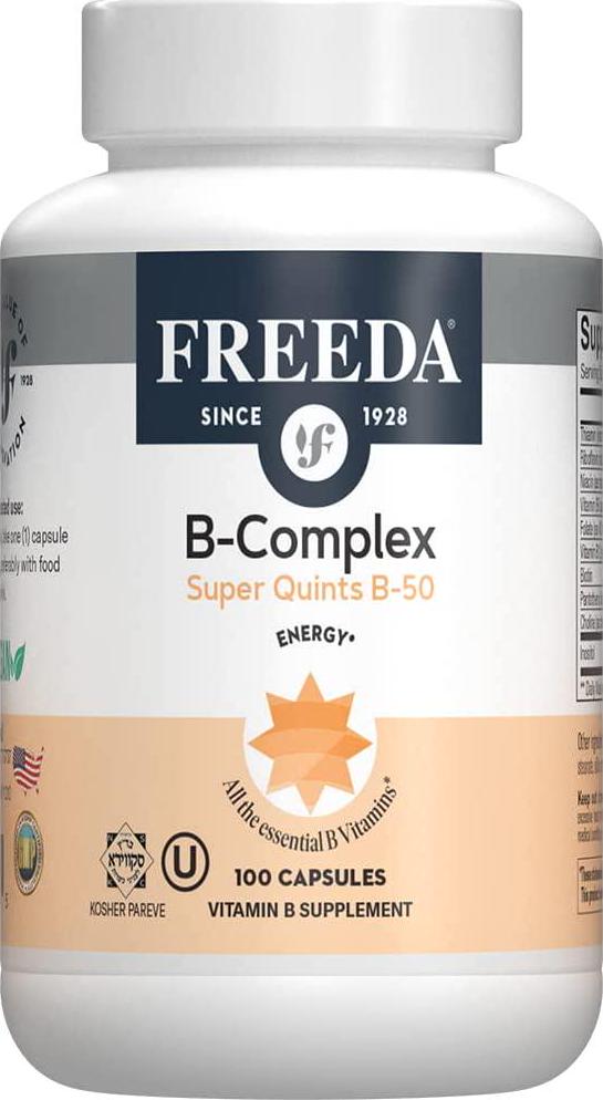 Freeda Kosher B Complex Super Quints-50 mg. - 100 Veg Capsules