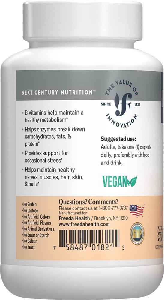 Freeda Kosher B Complex Super Quints-50 mg. - 100 Veg Capsules