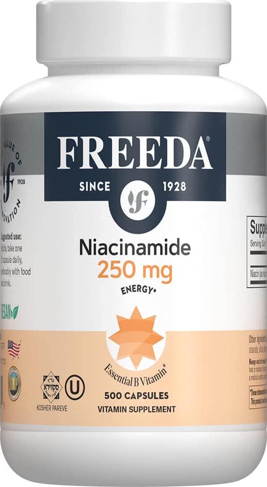 Freeda Kosher Niacinamide 250 Mg. - 500 Veg Caps