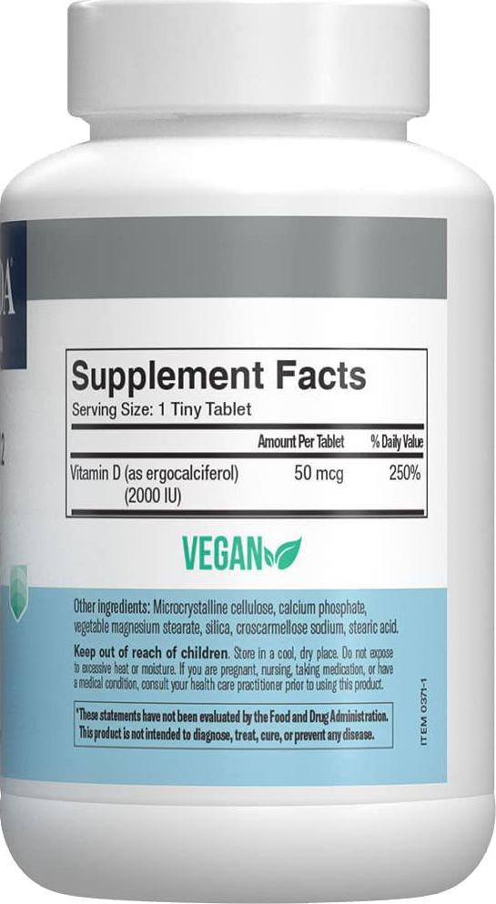 Freeda Kosher Vitamin D2 2000 IU - 100 Tablets