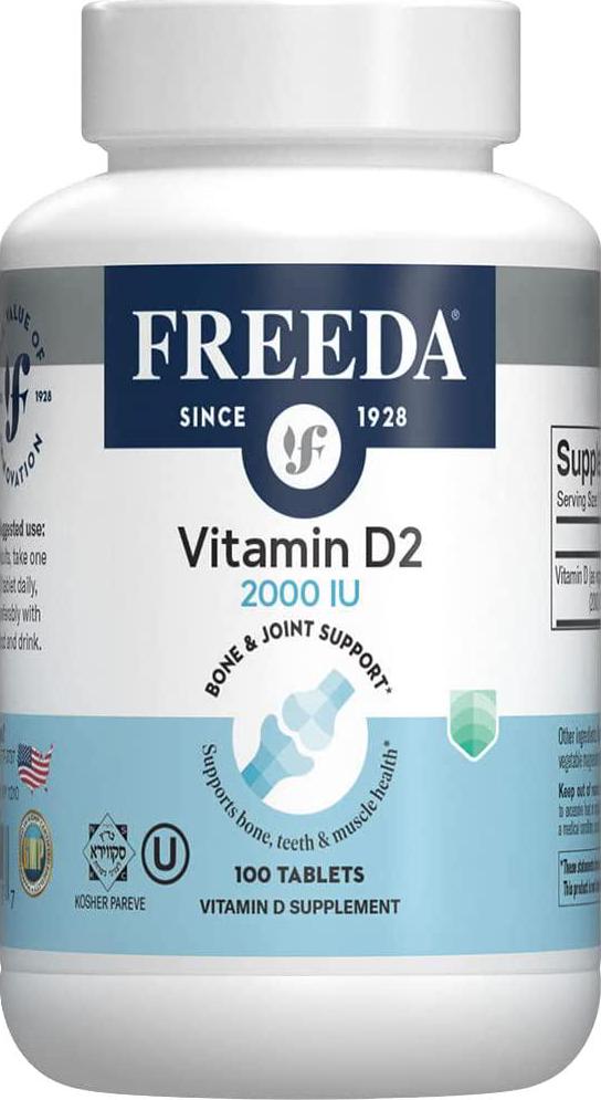 Freeda Kosher Vitamin D2 2000 IU - 100 Tablets