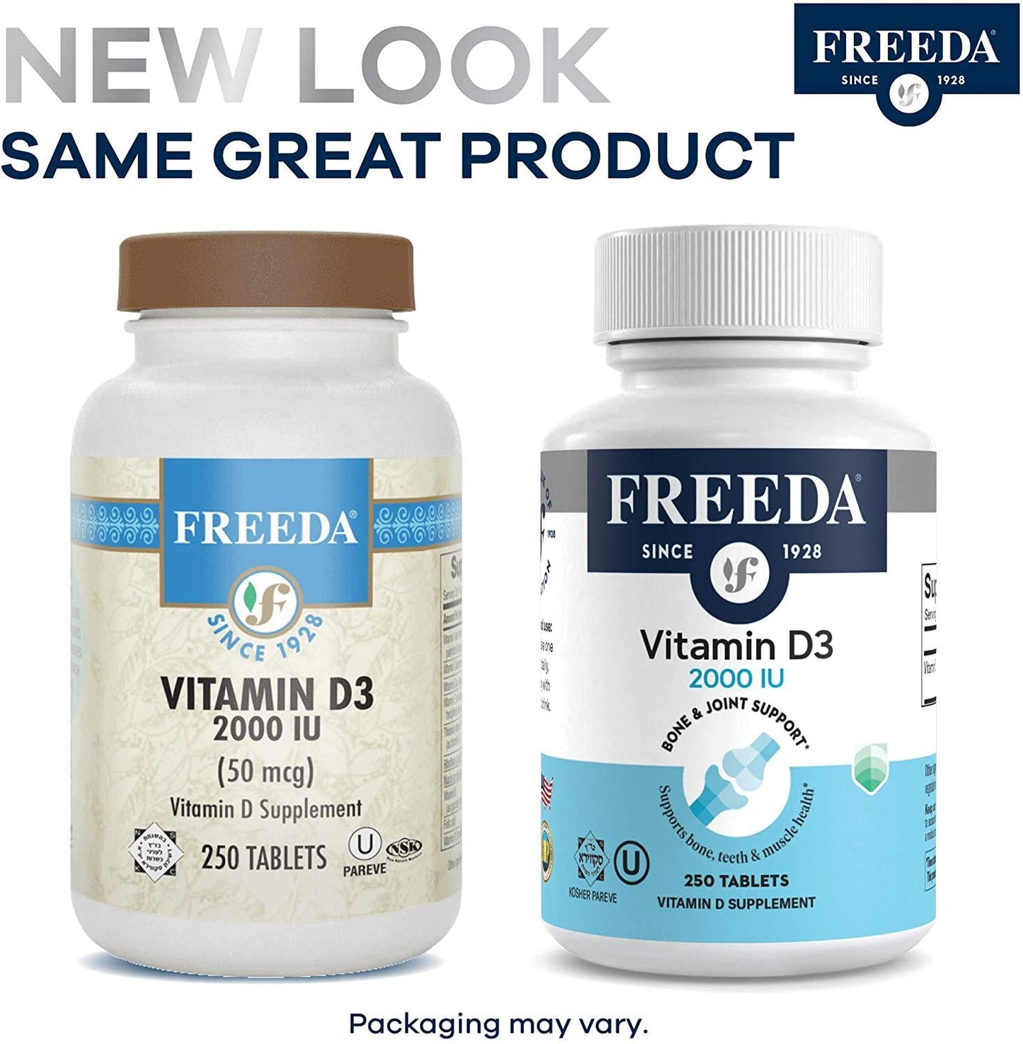 Freeda Vitamin D3 2000 IU (50 mcg) - 250 Tablets