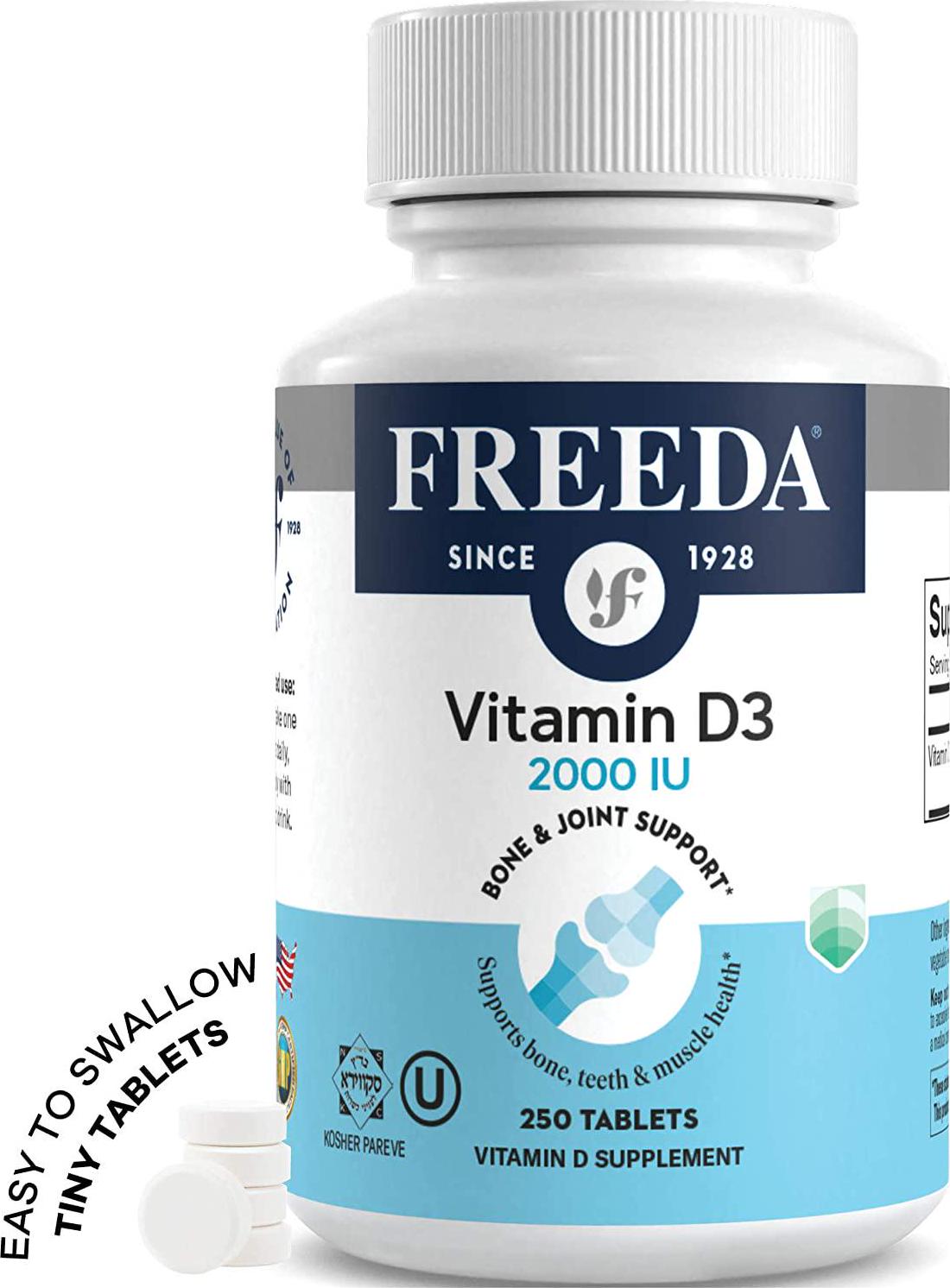 Freeda Vitamin D3 2000 IU (50 mcg) - 250 Tablets