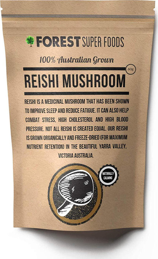 Freeze Dried 100% Australian Grown Reishi Medicinal Mushroom (includes mycelium) - 30 Day Supply