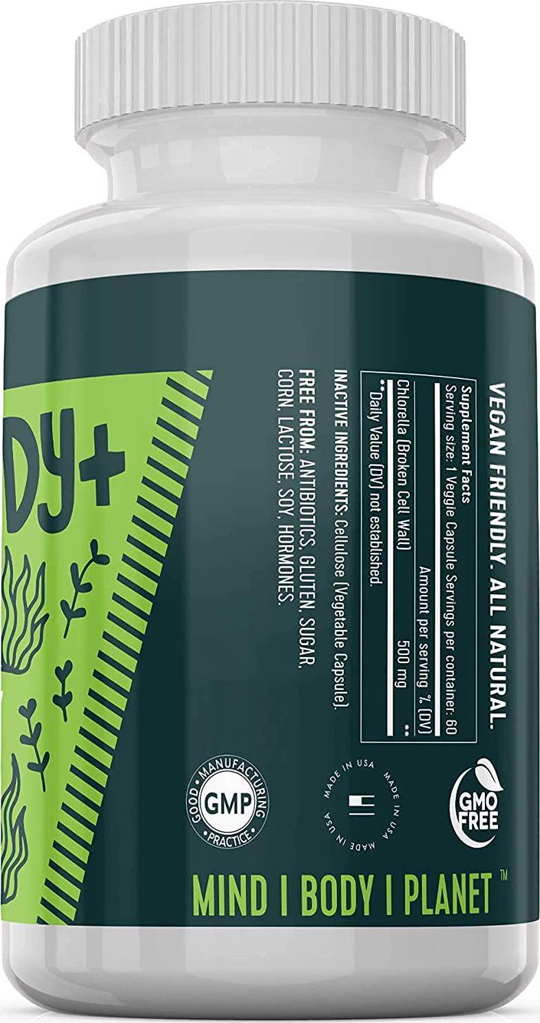 Freshfield Vegan Chlorella: Active Ready+, 500mg Capsules, Naturally occuring Chlorophyll and Beta-Carotene from Green Freshwater Algae with a Wide Range of antioxidants. Vegan and Plastic Neutral