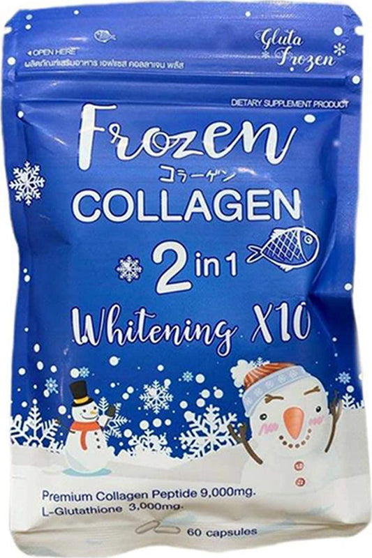 Frozen Collagen 2 in 1 Premium Collagen Peptide and Glutathione, 60 Capsules