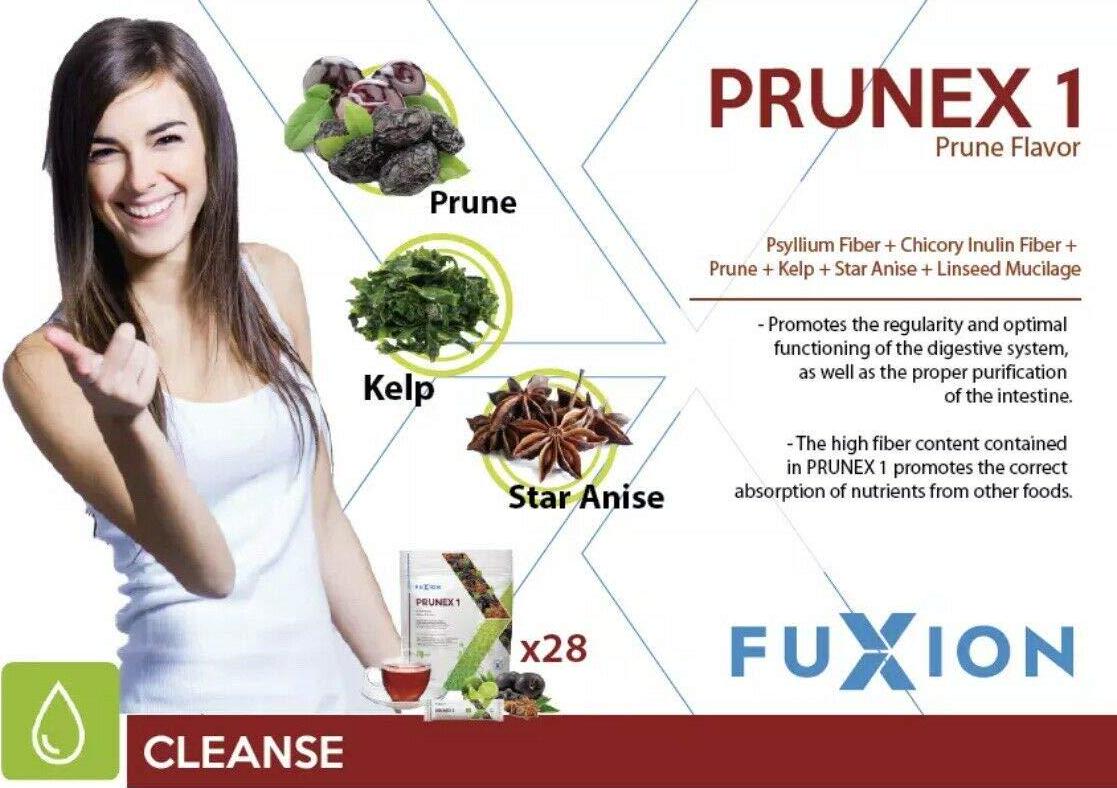 FuXion Prunex 1 Fruit Herbal Tea for 28-Day Colon Detox Cleanse - Effectively Improve Bowel Movements, Reliable Overnight Relief from Constipation, Stay Comfortable at Bathroom(1 Pouch of 28 Sachets)