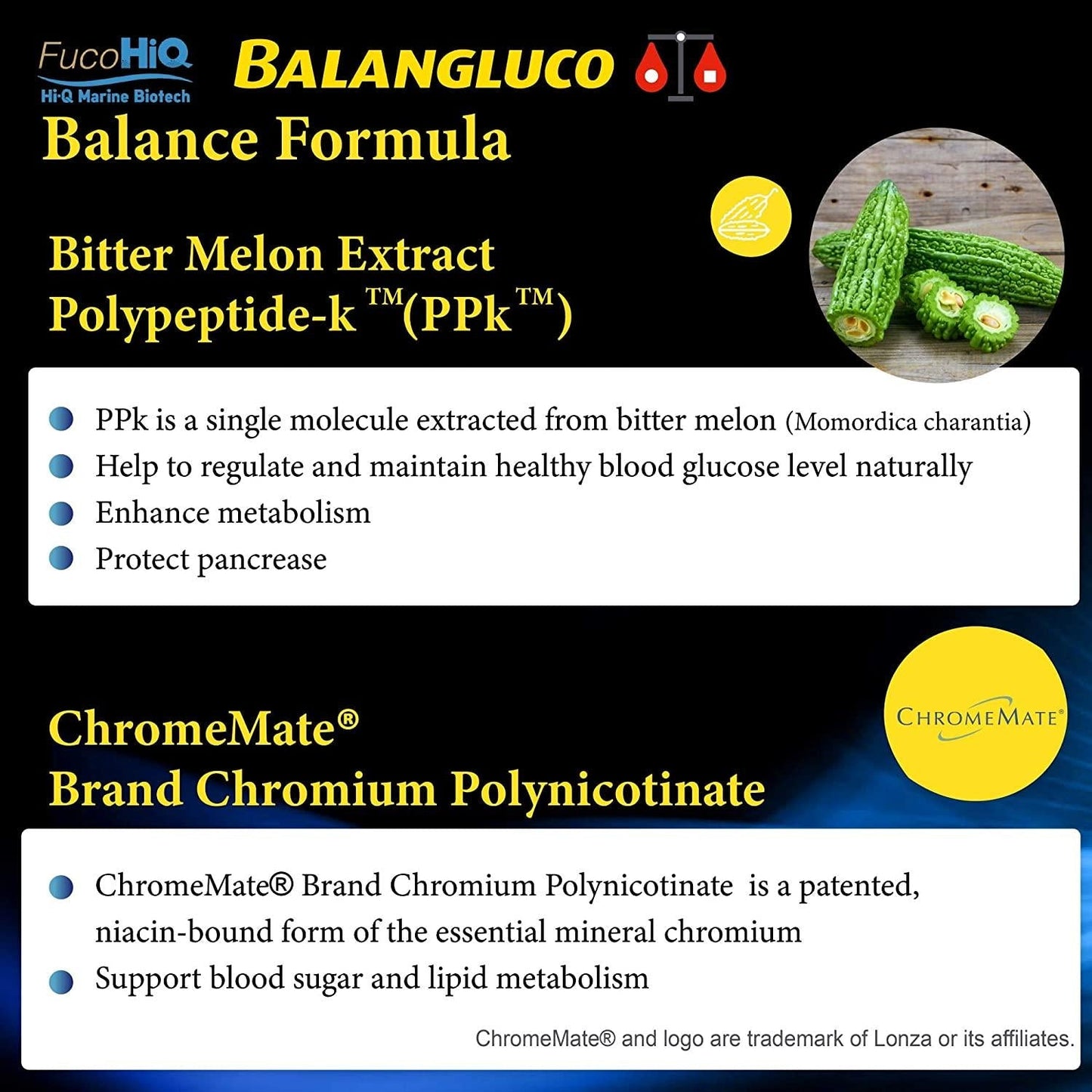 FucoHIQ HI-Q BALANGLUCO Capsules - 550mg - Fucoidan Blend Seaweed Extract Blood Sugar Support, Healthy Energy, Heart and Liver Health Support, Metabolism - 90 Veggie Capsules Made in Taiwan(1-Pack)