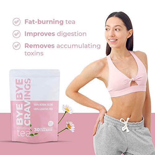 Full Body Detox Tea For Weight Loss And Belly Fat - Tea for Slim Tummy Cleanse And Detox - Weight Loss Tea For Women That Work Fast - Dieters Tea For Weight Loss - Herbal Slimming Tea-BYE BYE CRAVINGS