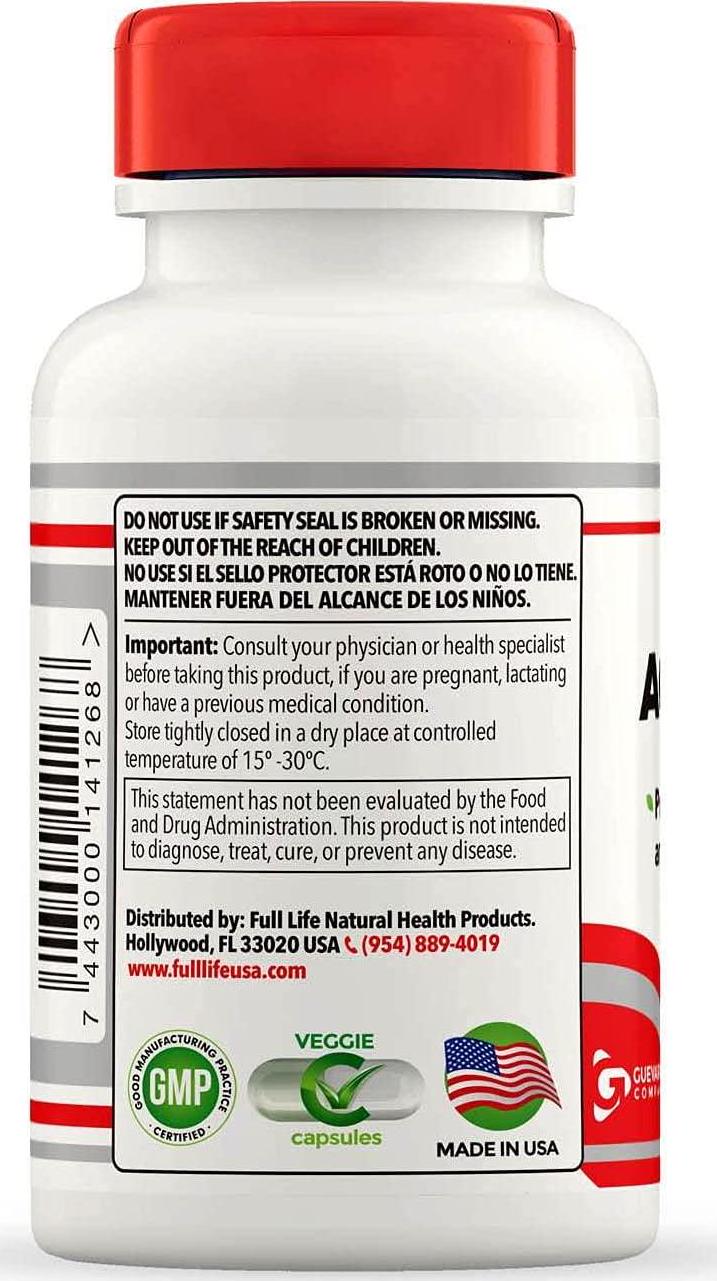 Full Life Daily Dietary Supplement - 200 Million CFU Lactobacillus Acidophilus with Pectin - Probiotic Food Supplement - Supports Healthy Immune System - Vegan and Gluten-Free - 60 Capsules