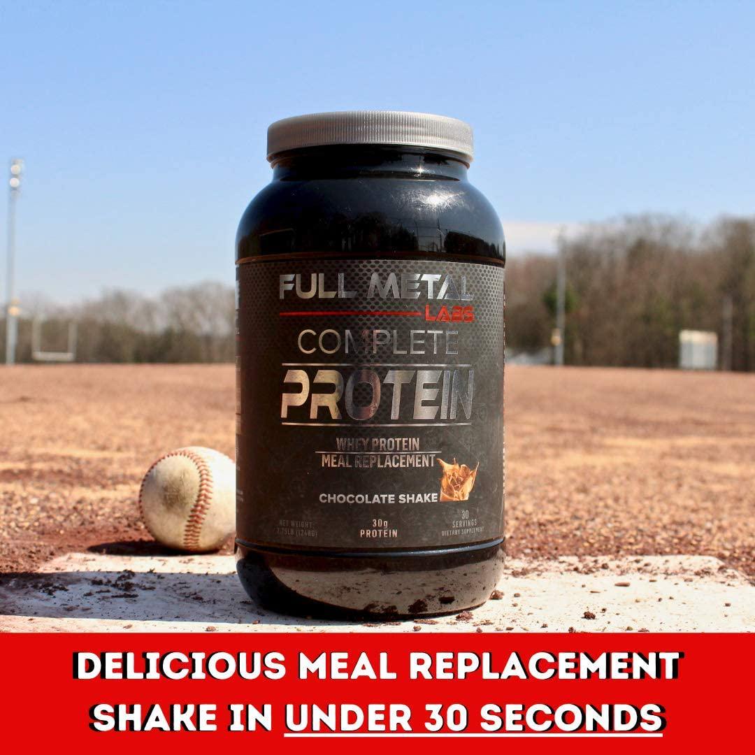 Full Metal Labs Complete Protein Chocolate - All-in-one whey Protein Matrix with Real Whole Foods - Animal and Plant Protein - Premium Meal Replacement with The Best Tasting