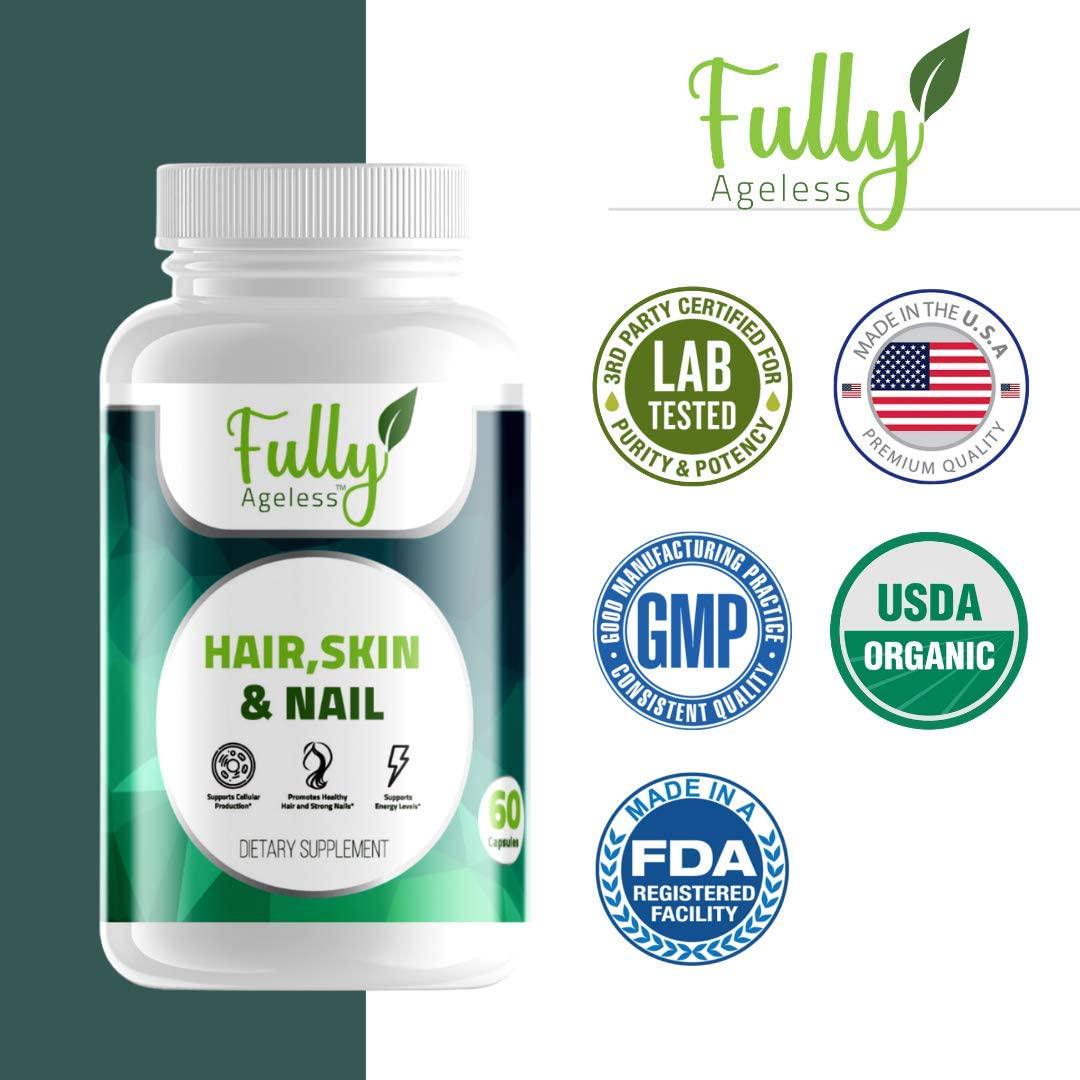 Fully Ageless Dietary Supplement Hair, Skin and Nails 60 Capsules