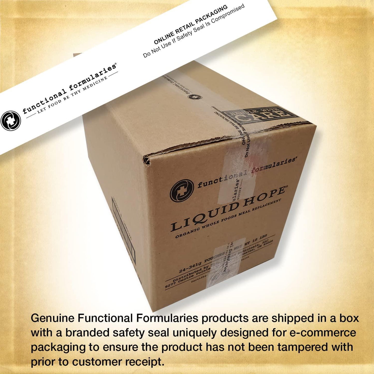 Functional Formularies Liquid Hope Organic Tube Feeding Formula And Nutritional Meal Replacement Supplement, 12 Oz Pouch, Pack of 24