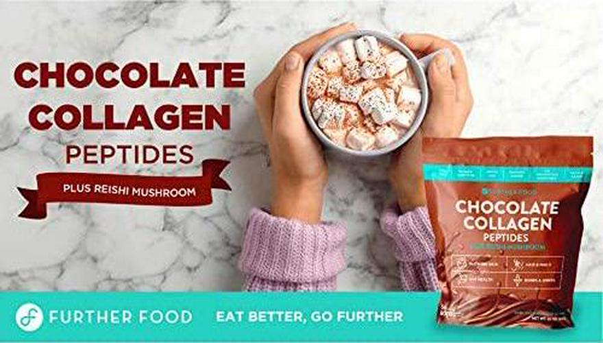 Further Food Chocolate Collagen Peptides Protein Powder Plus Reishi Mushroom
