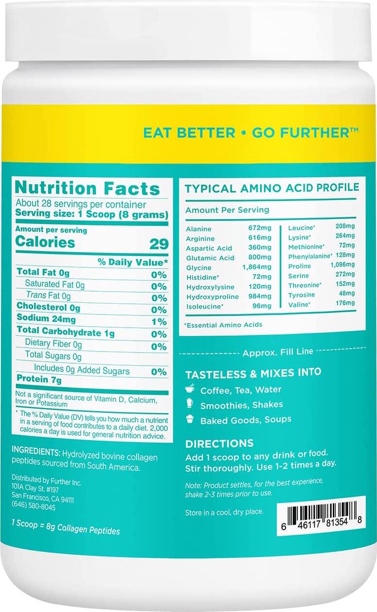 Further Food - Collagen Peptides Grass-Fed Protein Powder Unflavored - 8 oz.