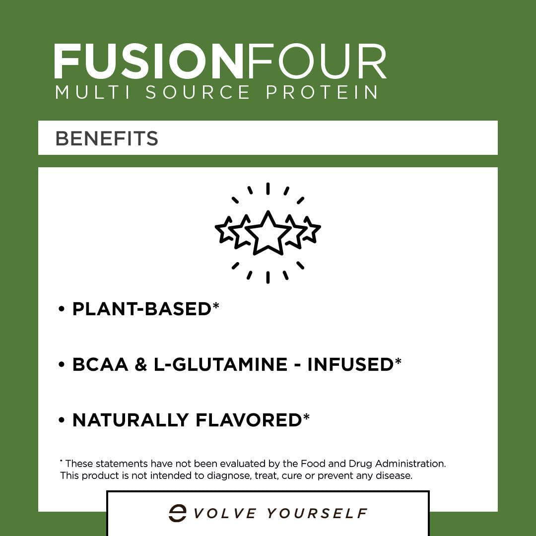 FusionFour Formerly NitroFusion Plant Based Protein Powder - Vegan Protein - Soy, Dairy and Gluten Free - Chocolate - 5lbs