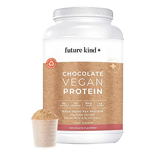 Future Kind Vegan Protein Powder - Plant-Based Chocolate Protein Powder for Muscle Growth and Weight Management - Soy-Free, Sugar-Free, Dairy-Free, Gluten-Free Pea Protein Supplement - 34 Servings